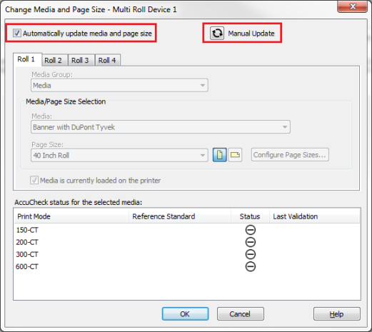 Change Media and Placement Dialog