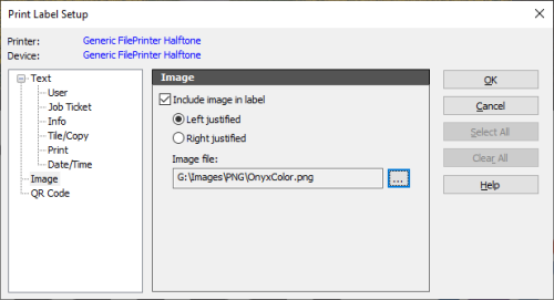 Reprint Manager Label File Menu