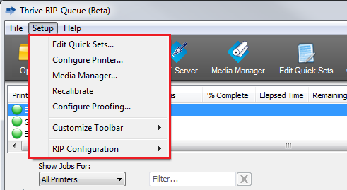 Setup Menu