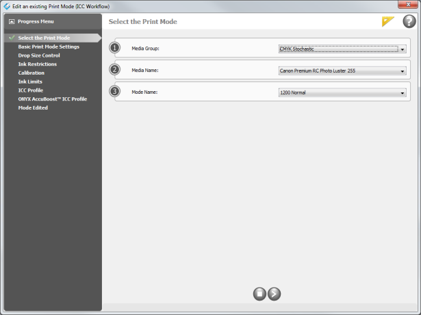 Print Mode Edit a Mode