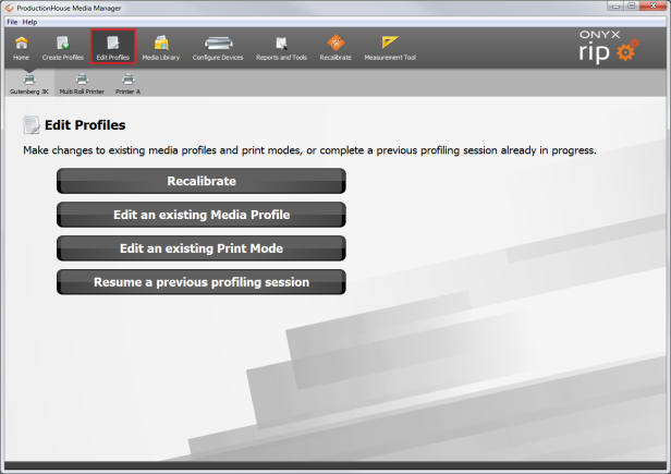 Profile Editing Example Edit Media Profiles
