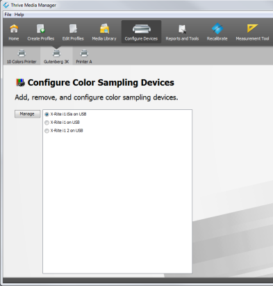 Color Sampling Tool Configure Color Sampling Devices